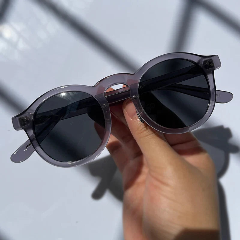 Black Mask Unisex Full Rim Acetate Round Polarized Sunglasses 14143 Sunglasses Black Mask Gray-Gray As Shown