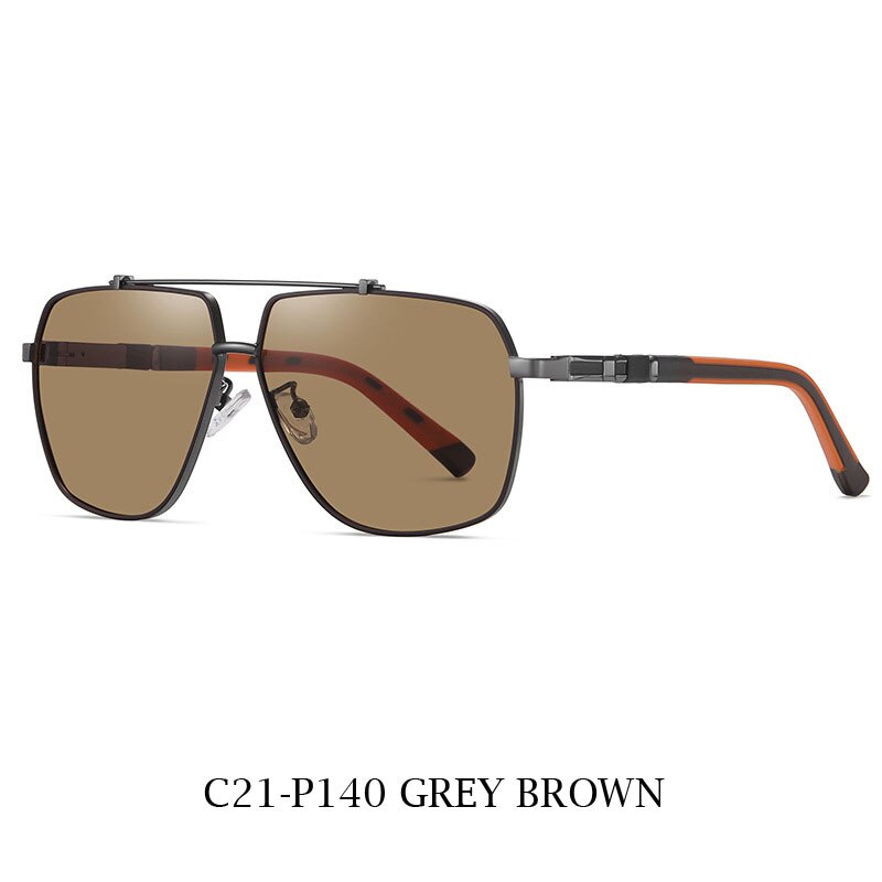 Zirosat Unisex Full Rim Square Double Bridge Alloy Polarized Sunglasses 6312 Sunglasses Zirosat C21-P140