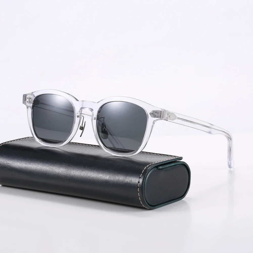 Black Mask Men's Full Rim Square Acetate Polarized Sunglasses 4950 Sunglasses Black Mask Crystal-Gray Black