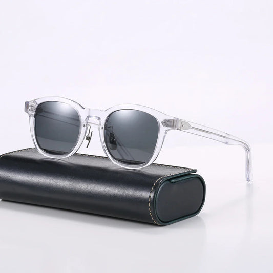 Black Mask Men's Full Rim Square Acetate Polarized Sunglasses 4950 Sunglasses Black Mask Crystal-Gray Black