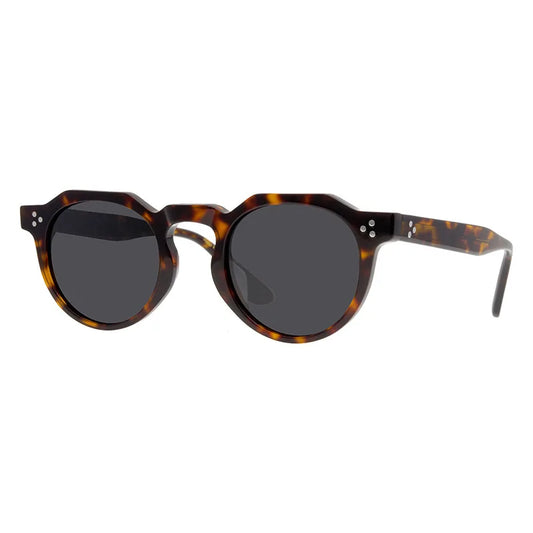 Black Mask Unisex Full Rim Flat Top Round Acetate Polarized Sunglasses 9532s Sunglasses Black Mask Tortoise As Shown