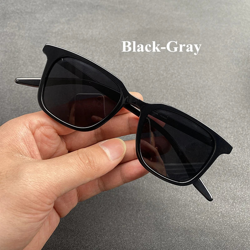 Black Mask Men's Full Rim Square Acetate Polarized Sunglasses 9020 Sunglasses Black Mask Black-Gray As Shown
