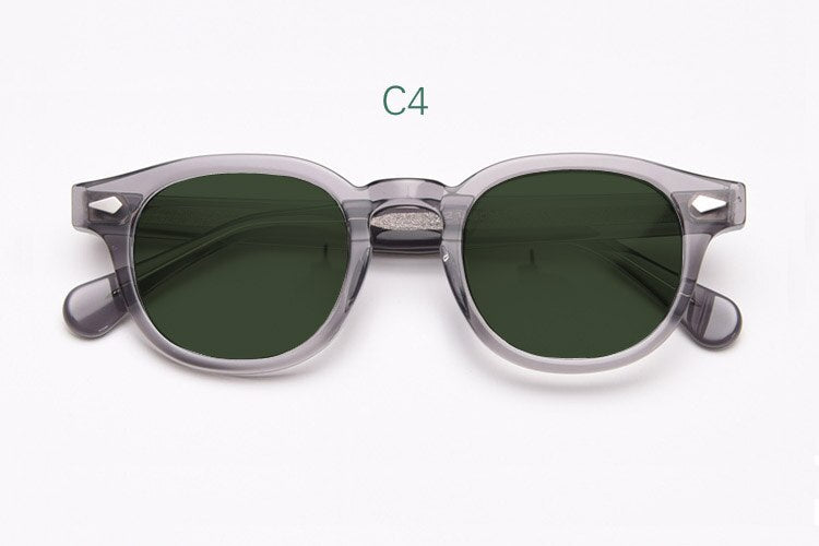 Yujo Unisex Full Rim Round Acetate UV400 Polarized Sunglasses 21021 Sunglasses Yujo C4 China