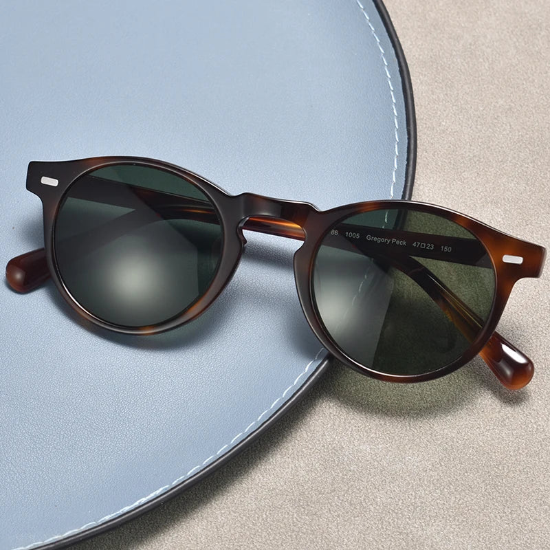 Black Mask Unisex Full Rim Round Acetate Polarized Sunglasses Ov5186 Sunglasses Black Mask Tortoise-Green As Shown