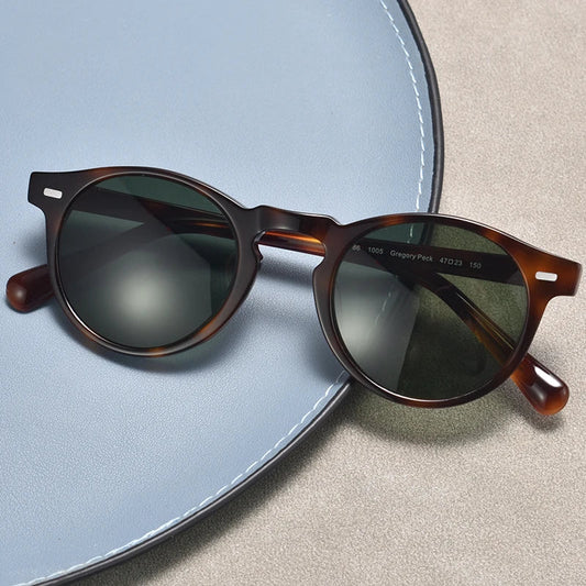 Black Mask Unisex Full Rim Round Acetate Polarized Sunglasses Ov5186 Sunglasses Black Mask Tortoise-Green As Shown