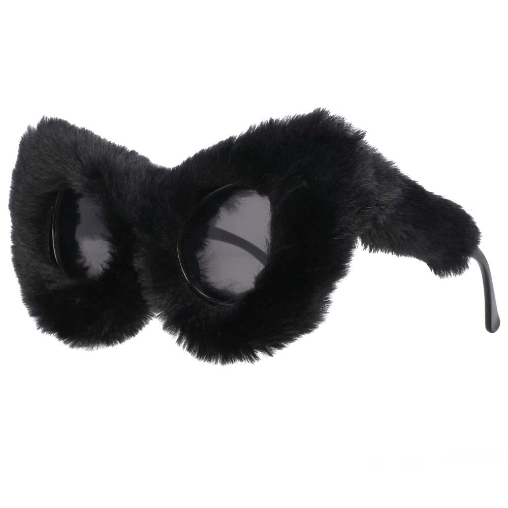 CCSpace Women's Full Rim Velvet/Resin Handcrafted Cat Eye Frame Sunglasses 54190 Sunglasses CCspace Sunglasses black