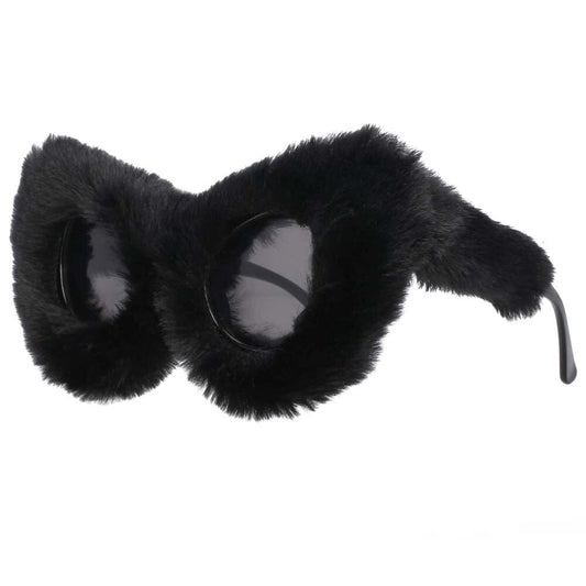 CCSpace Women's Full Rim Velvet/Resin Handcrafted Cat Eye Frame Sunglasses 54190 Sunglasses CCspace Sunglasses black