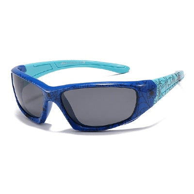 Ralferty Unisex Children's Full Rim Rectangle Acetate Polarized Sunglasses M805 Sunglasses Ralferty C28 Blue-LakeBlue China As picture