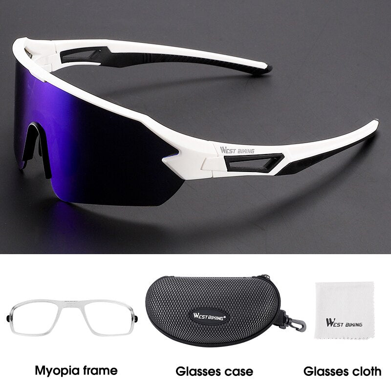 West Biking Unisex Full Rim Acetate Polarized Sport Sunglasses YP0703135 Sunglasses West Biking UV400 White China
