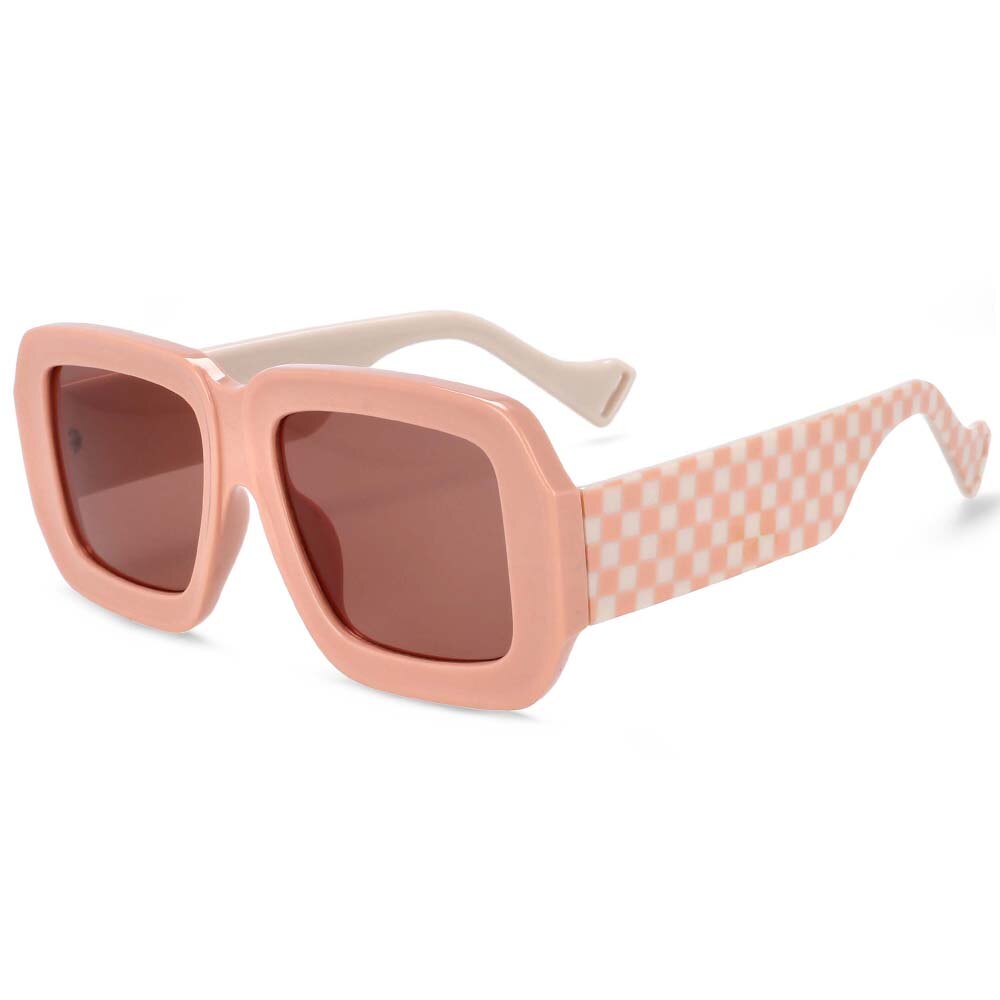 CCSpace Women's Full Rim Square Resin Frame Sunglasses 54237 Sunglasses CCspace Sunglasses Khaki