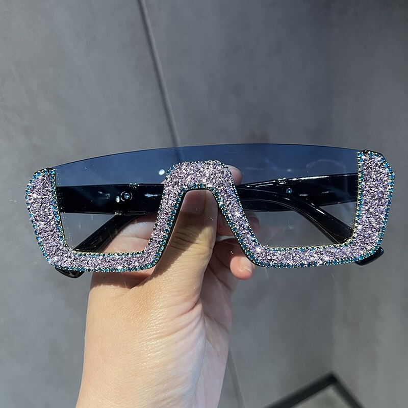 Monique Orenda Women's Semi Rim Square Acetate Frame UV400 Sunglasses 8248 Sunglasses Monique Orenda Blue Purple China Other