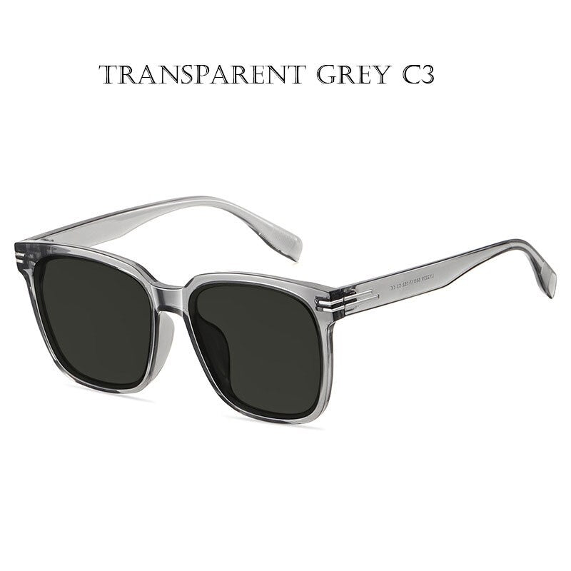 Zirosat Unisex Full Rim Square Alloy Acetate Sunglasses LY2229 Sunglasses Zirosat transparent grey C3