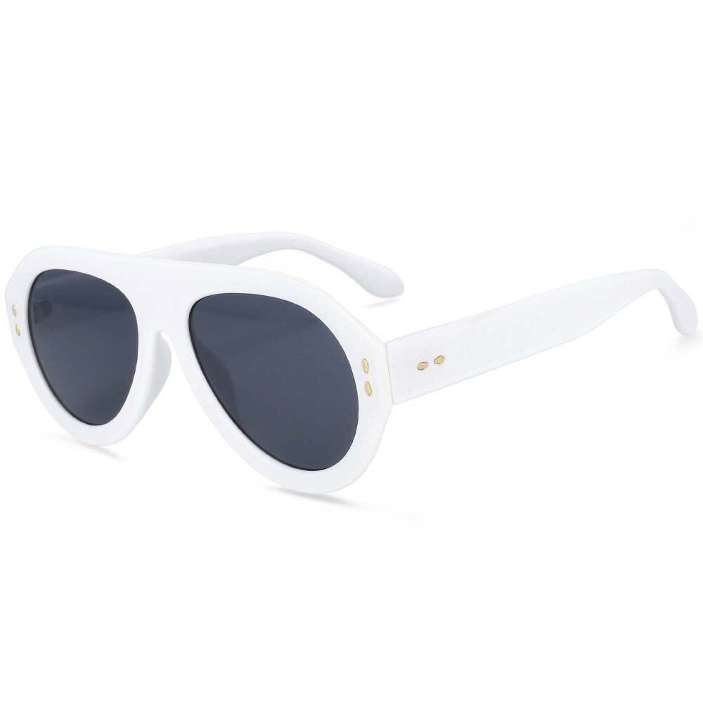 CCSpace Women's Full Rim Oversized Square Oval Resin Frame Sunglasses 54235 Sunglasses CCspace Sunglasses White 54235