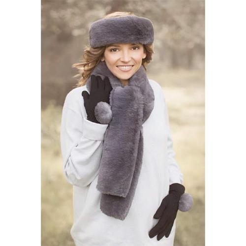 Faux Fur Headband by Evelyne Prelonge Paris Scarves Evelyne Prelonge Smoky Grey