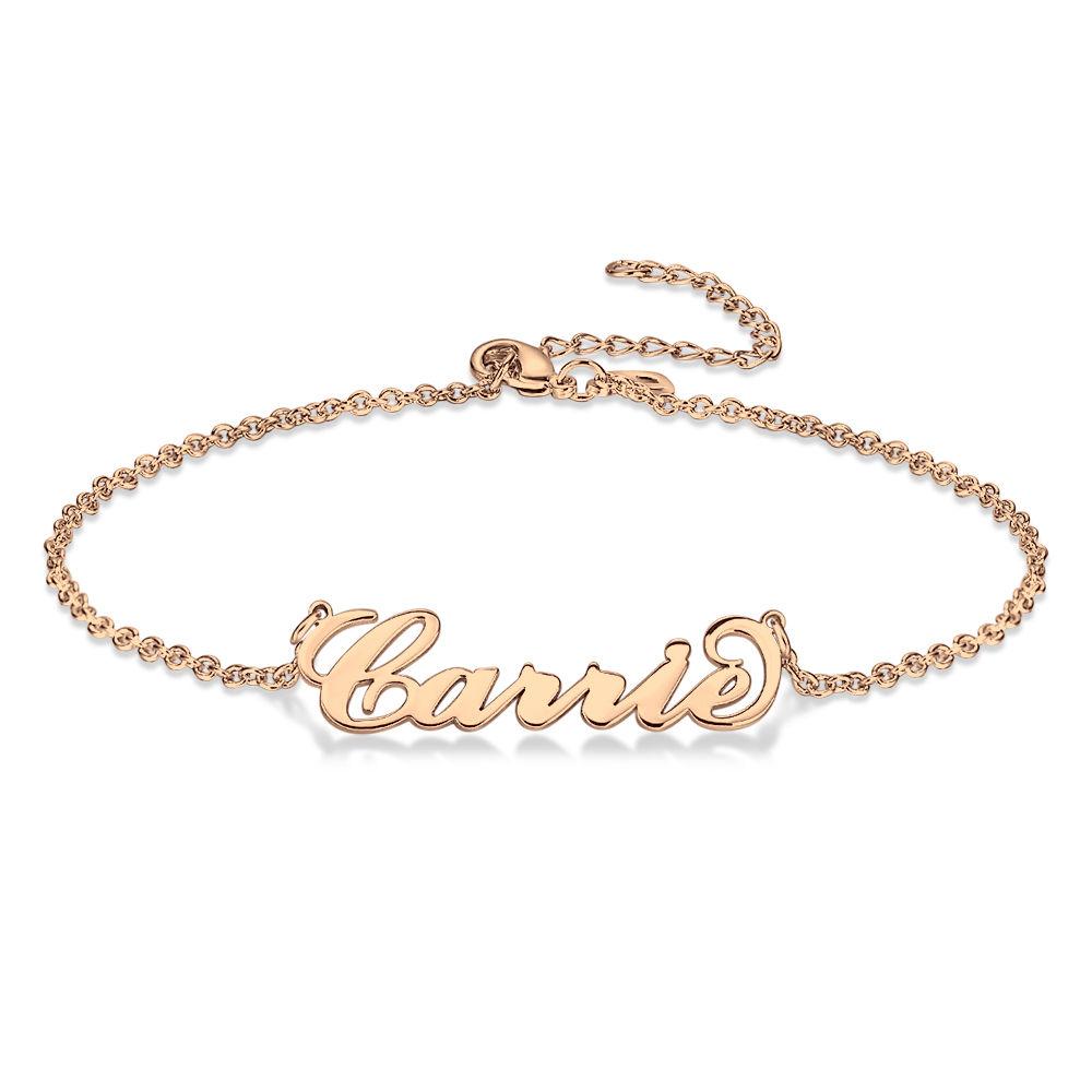 Custom Name Anklet, Personalized Jewelry Rose Gold Plated - Rose Gold