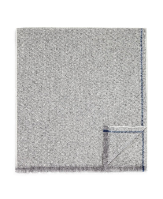 The Men's Store Lightweight Solid Border Scarf Light Gray