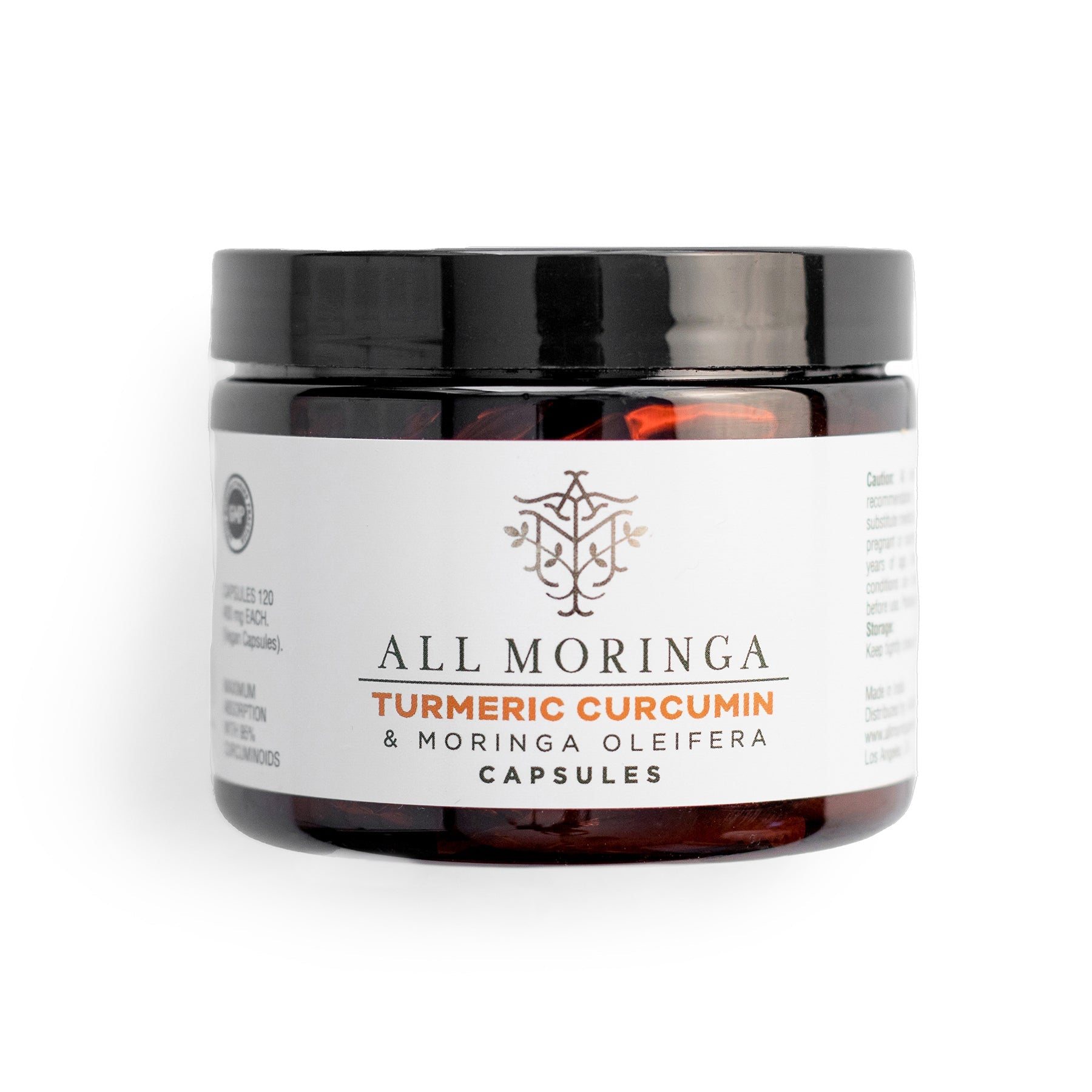 turmeric curcumin root and moringa oleifera leaf capsules