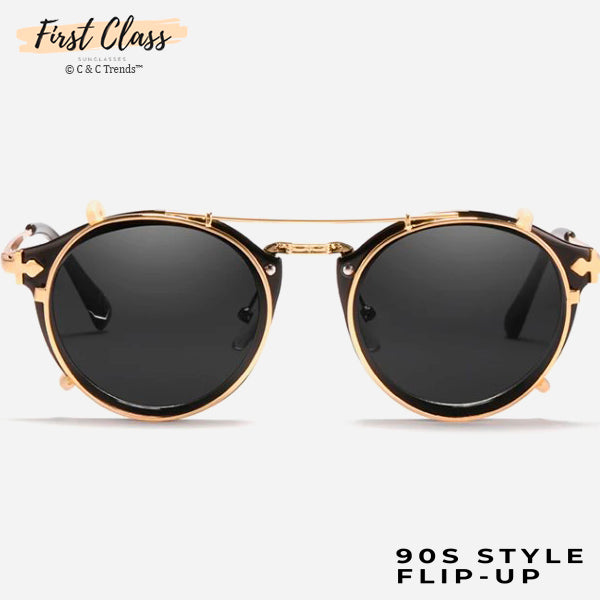 Vintage Round Flip Up Sunglasses 1