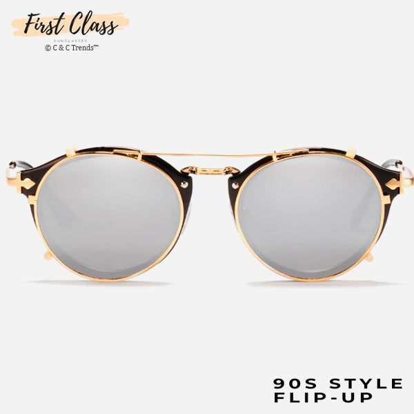 Vintage Round Flip Up Sunglasses 11