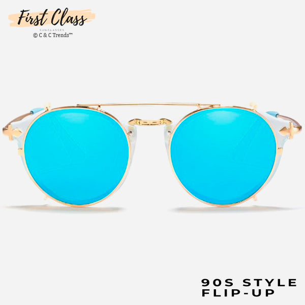 Vintage Round Flip Up Sunglasses 7