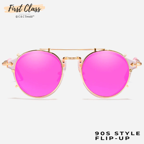Vintage Round Flip Up Sunglasses 9