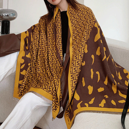 Fashion Scarf Camouflage Letters Autumn and Winter All-match Gifts