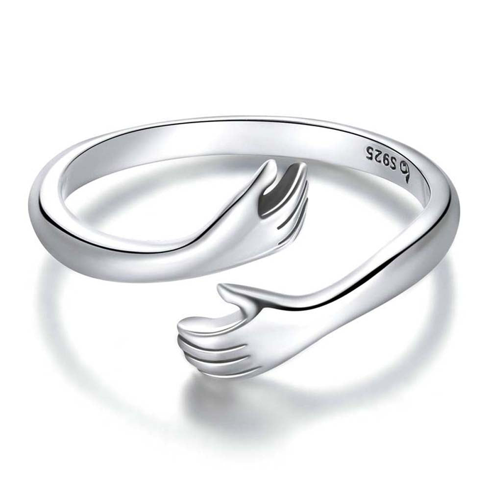 Hug Ring Adjustable Silver Ring Lover Ring Gift