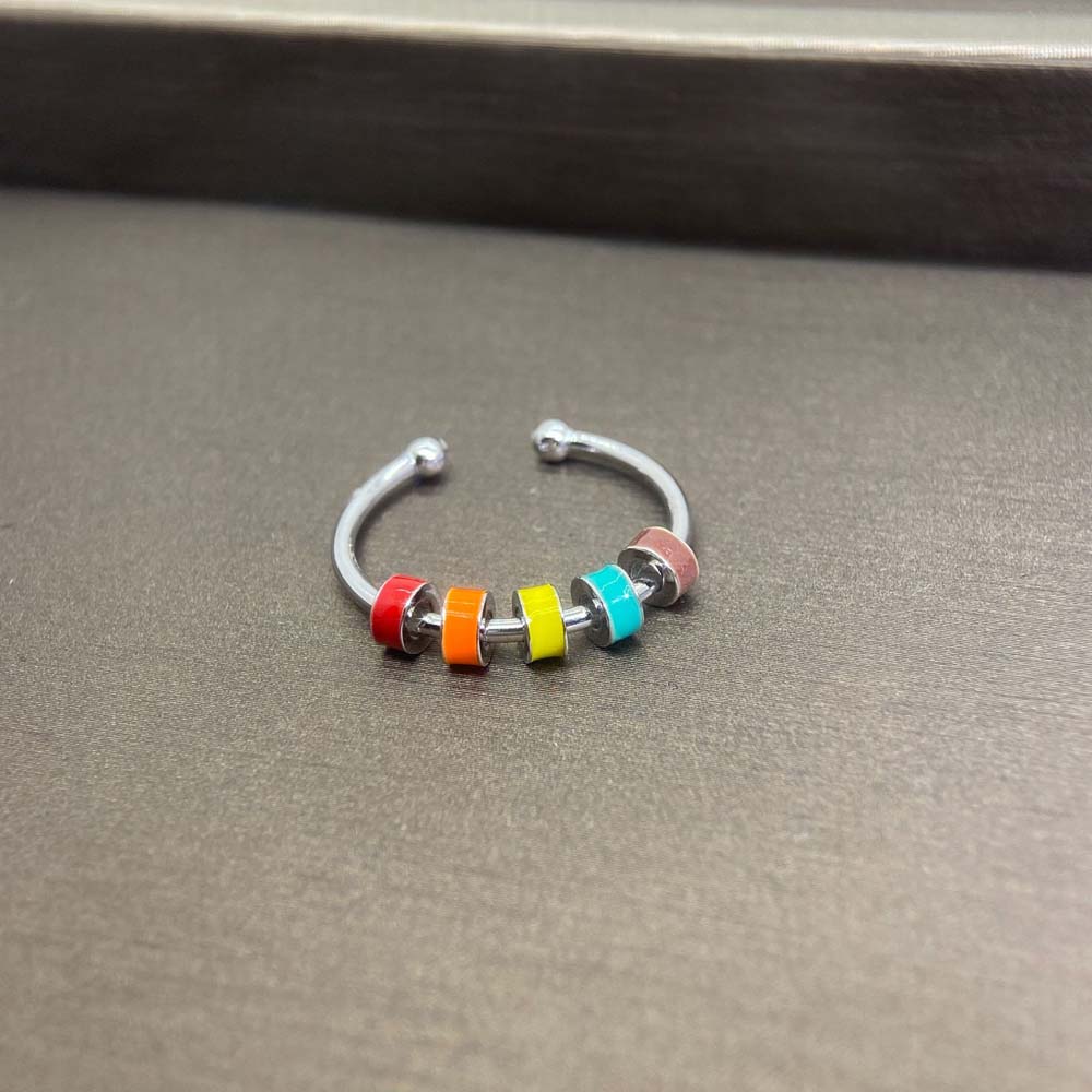 Brightly Colored Beads Ring Adjustable Openings Ring Gift for Her