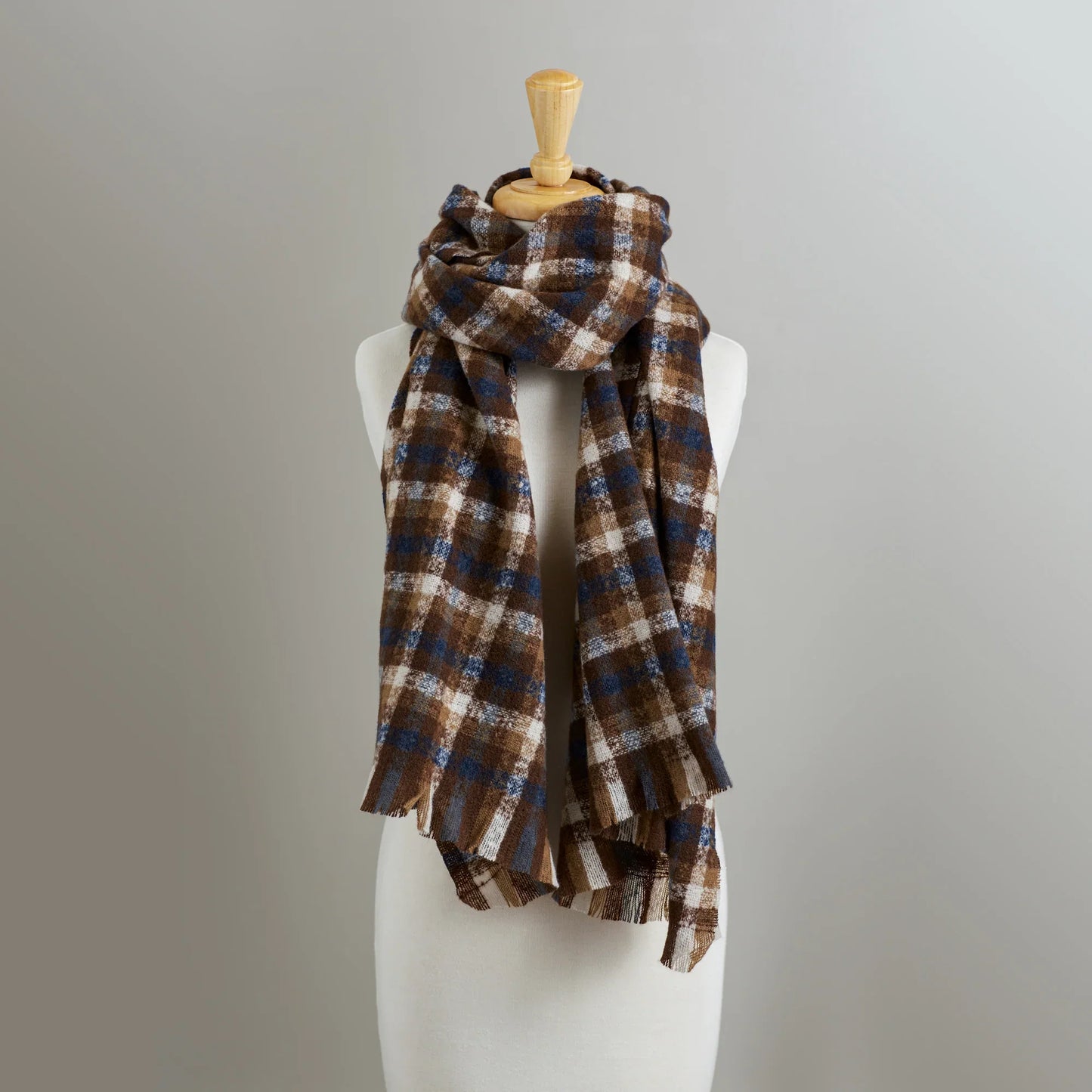 Autumn Plaid Brown Scarf