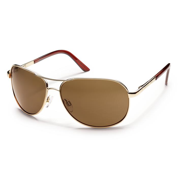 Suncloud Optics "Aviator" Polarized Sunglasses-SUNGLASSES-AVIATOR-GOLD/P-BROWN-Kevin's Fine Outdoor Gear & Apparel