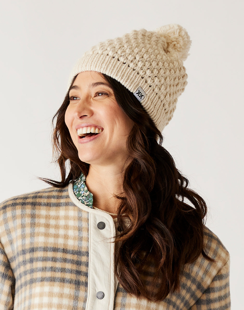 Abby Pom Beanie: Birch