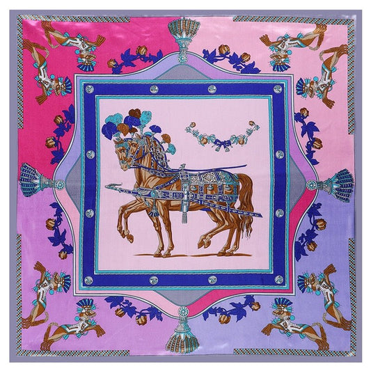 Beautiful Equestrian Print Silk Scarves-Furbaby Friends Gifts