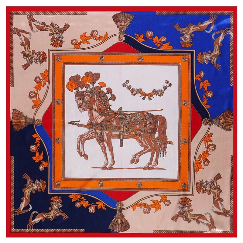 Beautiful Equestrian Print Silk Scarves-Furbaby Friends Gifts