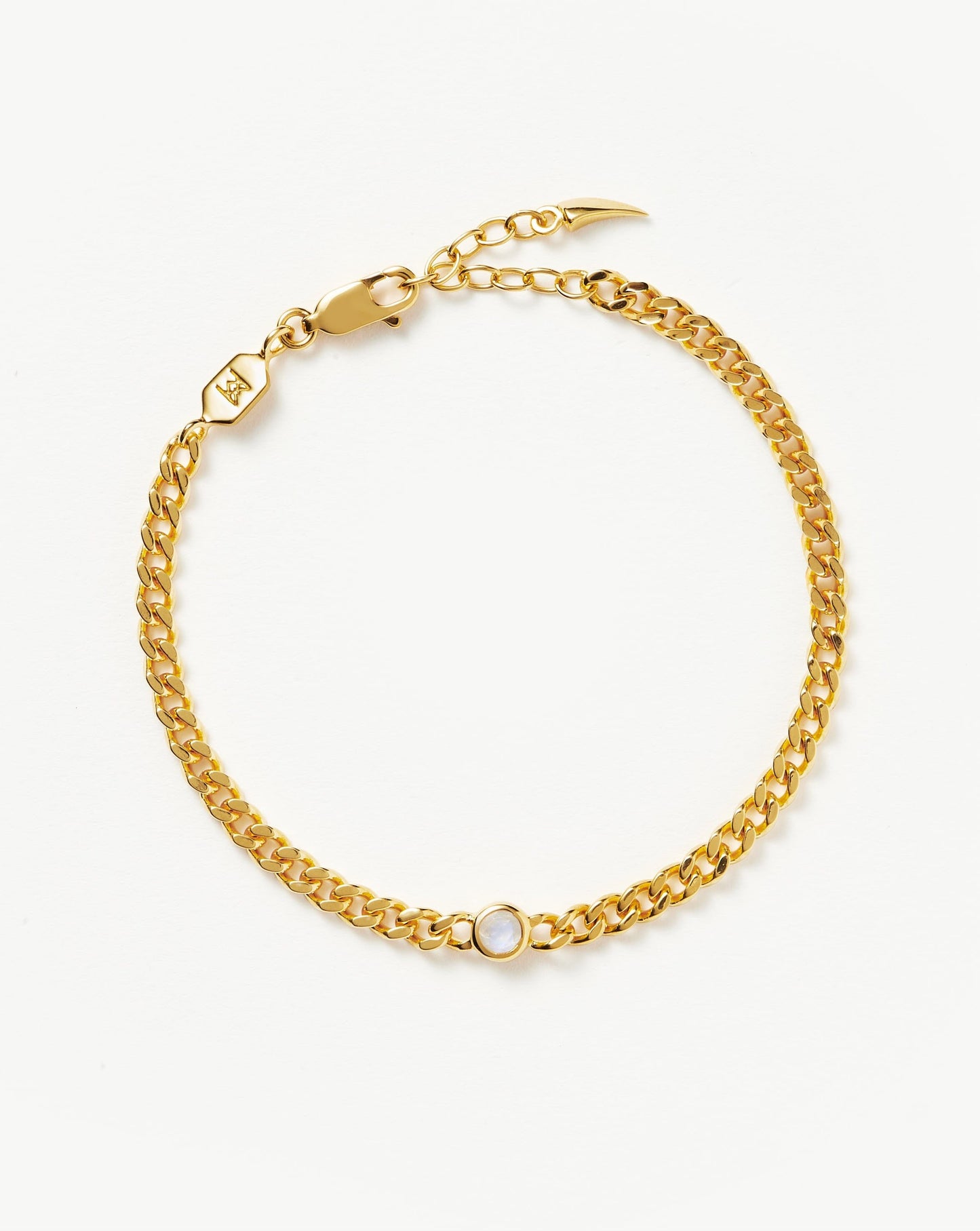 Birthstone Chain Bracelet - June | 18ct Gold Plated Vermeil/Rainbow Moonstone