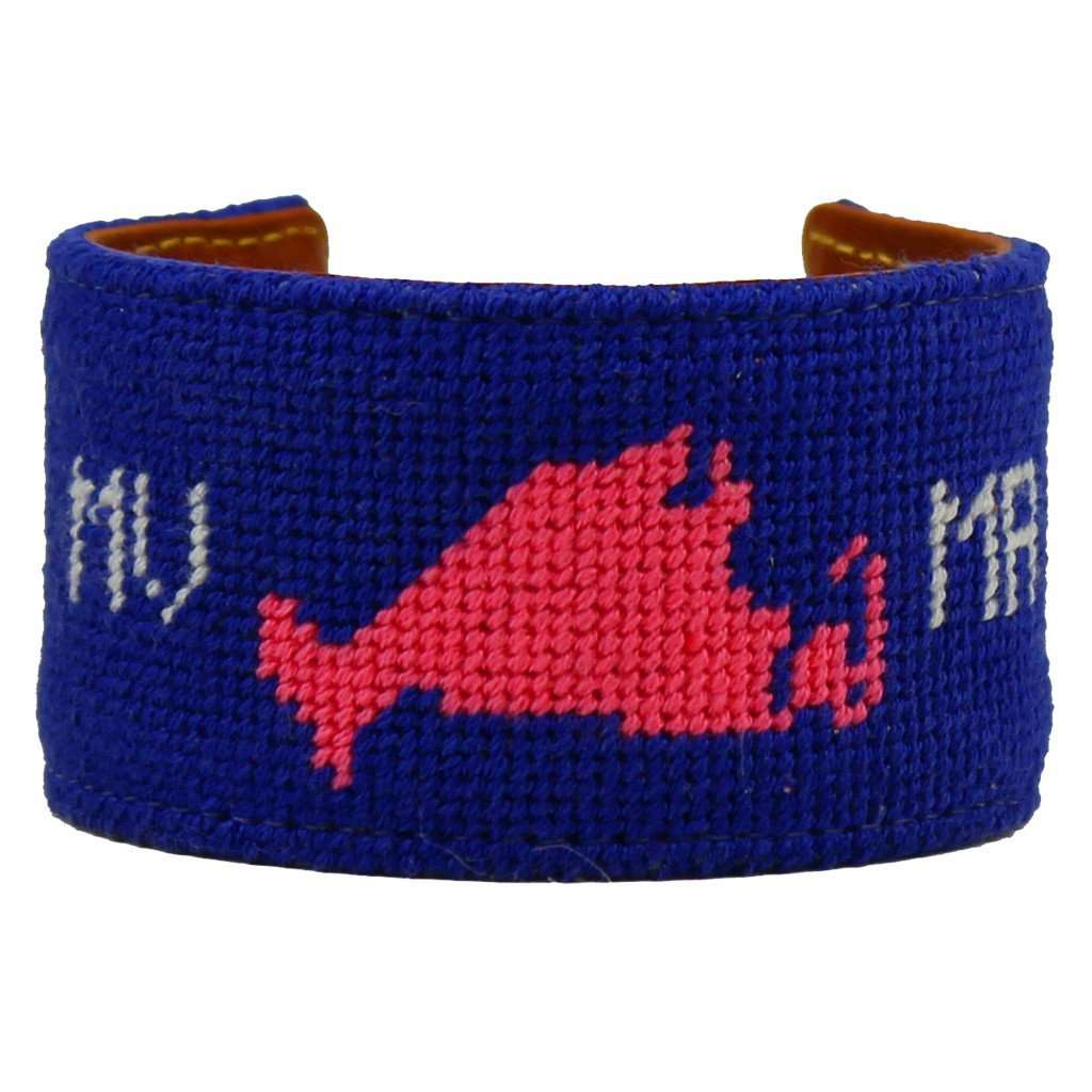 Martha's Vineyard, MA Needlepoint Cuff Bracelet by York Designs - Country Club Prep