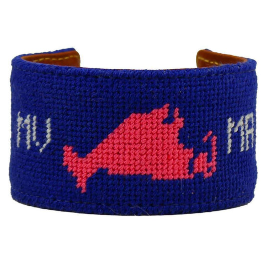 Martha's Vineyard, MA Needlepoint Cuff Bracelet by York Designs - Country Club Prep