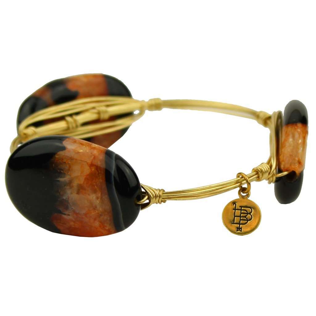 Medium Two Tone Stones Bracelet in Black and Gold by Bourbon and Boweties - Country Club Prep