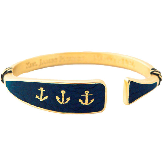 Sunset Sail Oar Cuff in Gold and Navy by Kiel James Patrick