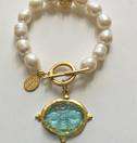 Venetian Bee Bracelet in Aqua by Susan Shaw