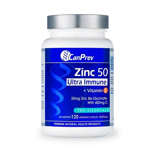 CanPrev Zinc 50 Ultra Immune + Vitamin C 120 Veg Capsules