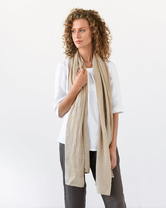 Cappuccino linen scarf
