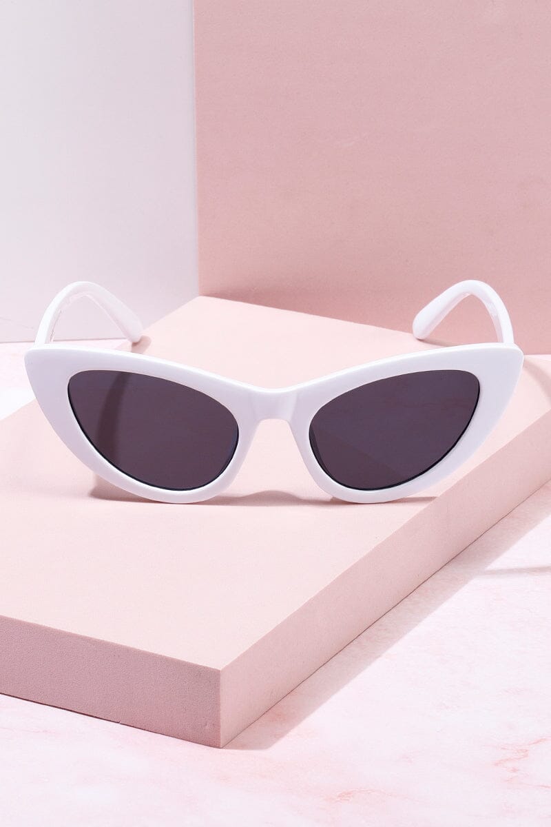 Capri Cateye Frame Sunglasses Sunglasses mure + grand White/Black