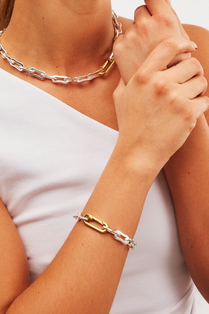 Chunky Mixed Metal Bracelet