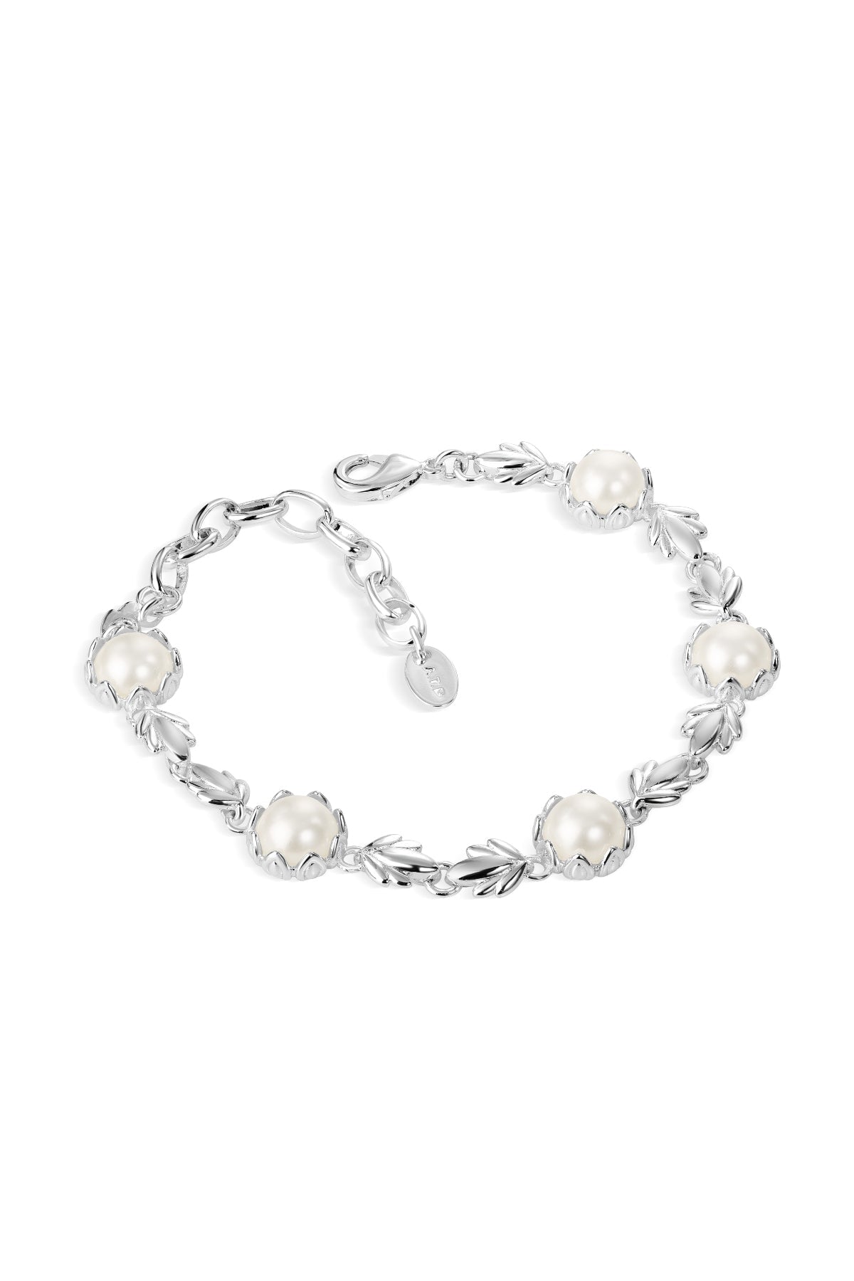 Pearl Leaf Link Bracelet