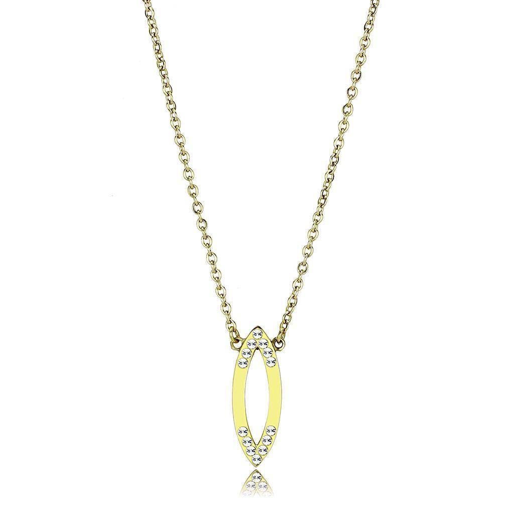 Women's Jewelry - Chain Pendants Chain Necklace Pendant TK3285 - IP Gold(Ion Plating) Stainless Steel Necklace with Top Grade Crystal in Clear