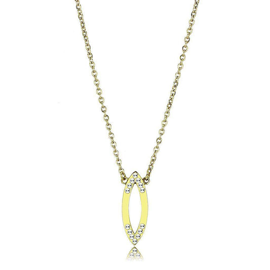 Women's Jewelry - Chain Pendants Chain Necklace Pendant TK3285 - IP Gold(Ion Plating) Stainless Steel Necklace with Top Grade Crystal in Clear