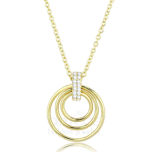 Women's Jewelry - Chain Pendants Chain Necklace Pendant Women's TS601 - Gold 925 Sterling Silver Necklace with AAA Grade CZ in Clear
