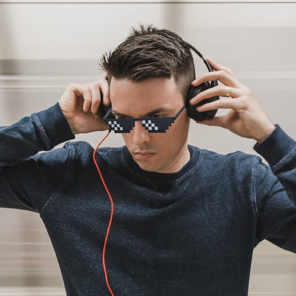 Cool Thug Life Meme Pixelated Sunglasses. Shop Sunglasses on Mounteen. Worldwide shipping available.