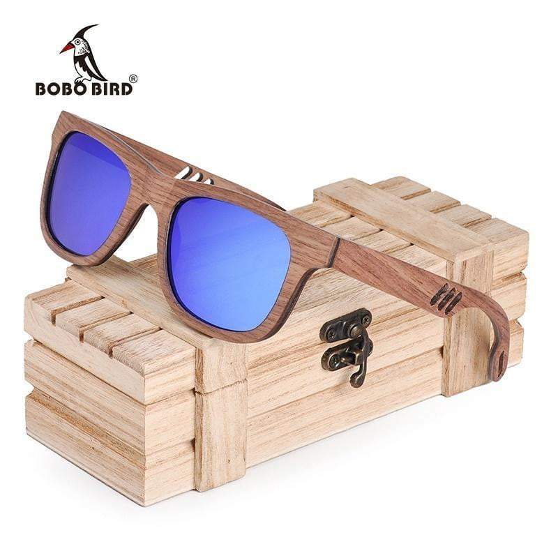 BOBO BIRD Vintage Wooden Polarized Sunglasses