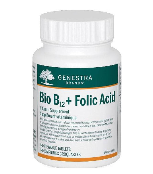 Genestra Bio B12 + Folic Acid 60 Chewable Tablets